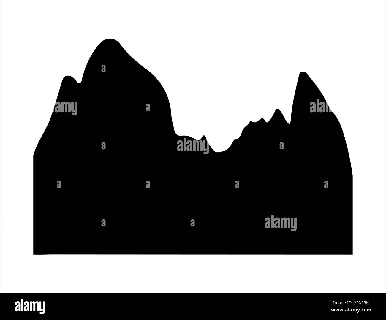 Mountain silhouette vector art white background Stock Vector