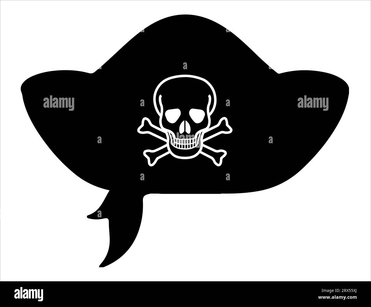 Pirate hat silhouette vector art white background Stock Vector