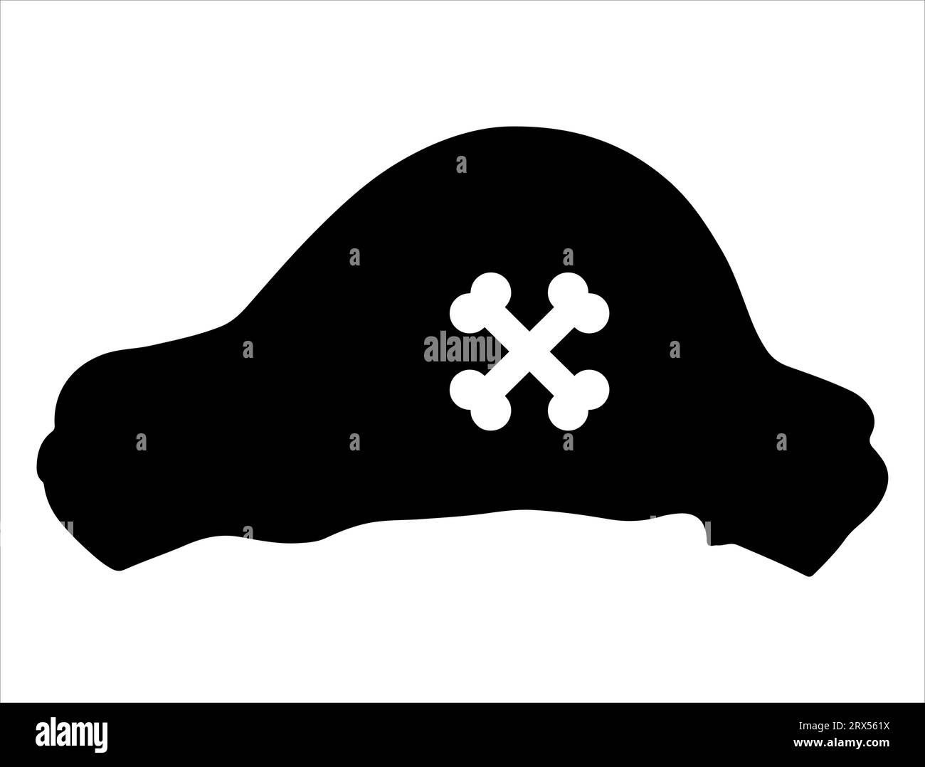 Pirate hat silhouette vector art white background Stock Vector