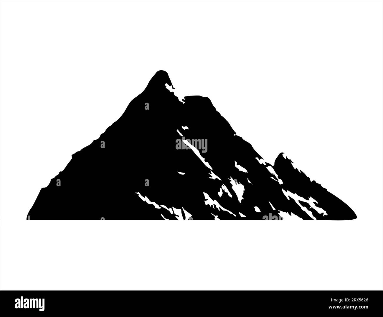 Mountain silhouette vector art white background Stock Vector