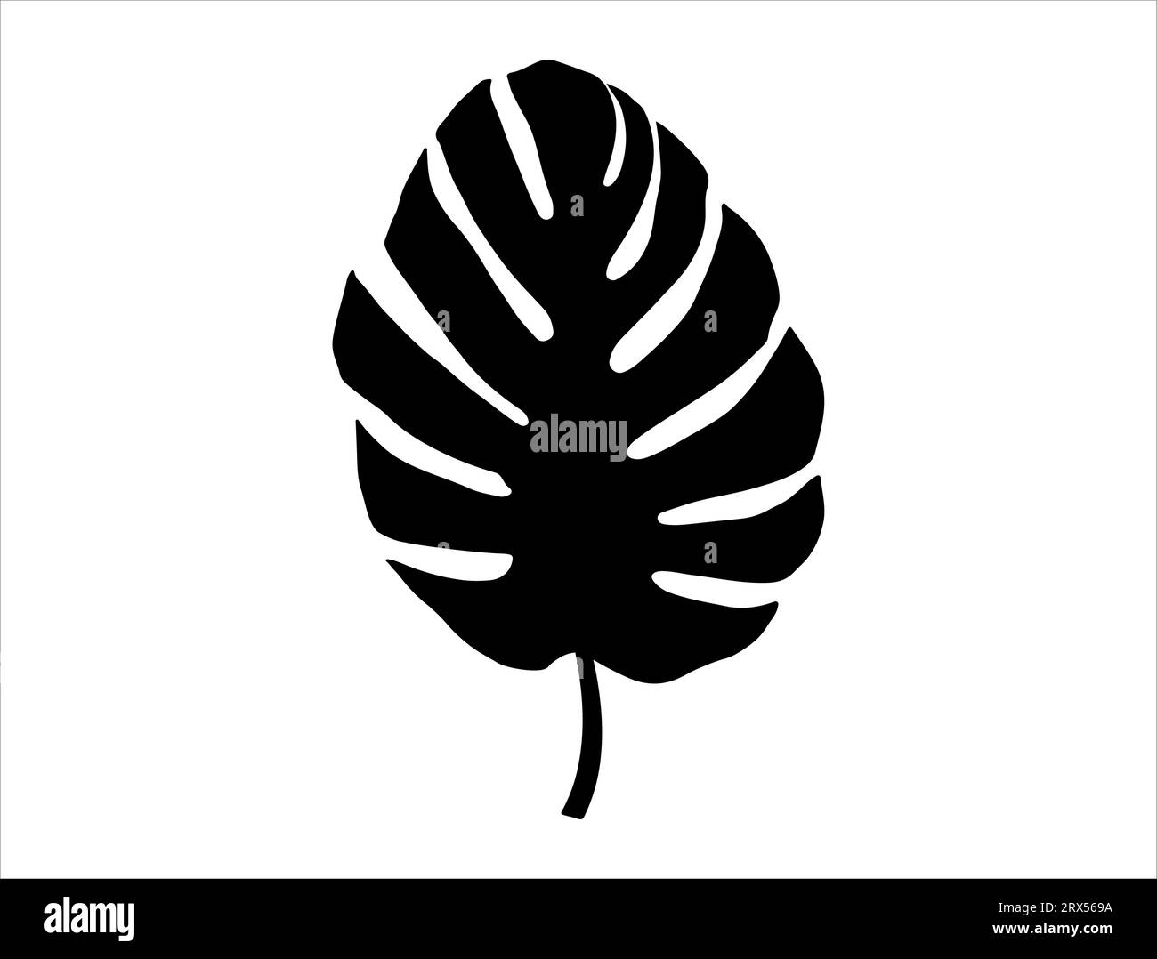 Palm leaf silhouette vector art white background stock vector image