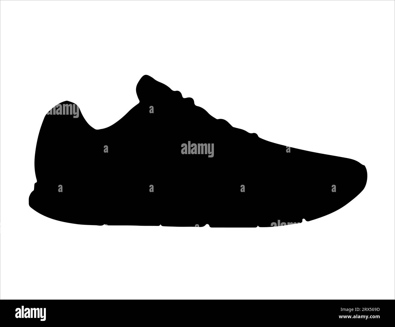 Running shoes silhouette vector art white background Stock Vector