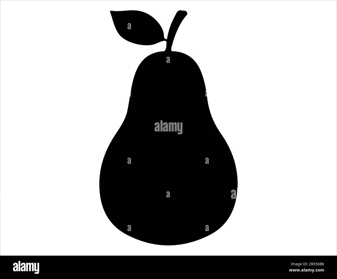 Pear silhouette vector art white background Stock Vector Image & Art