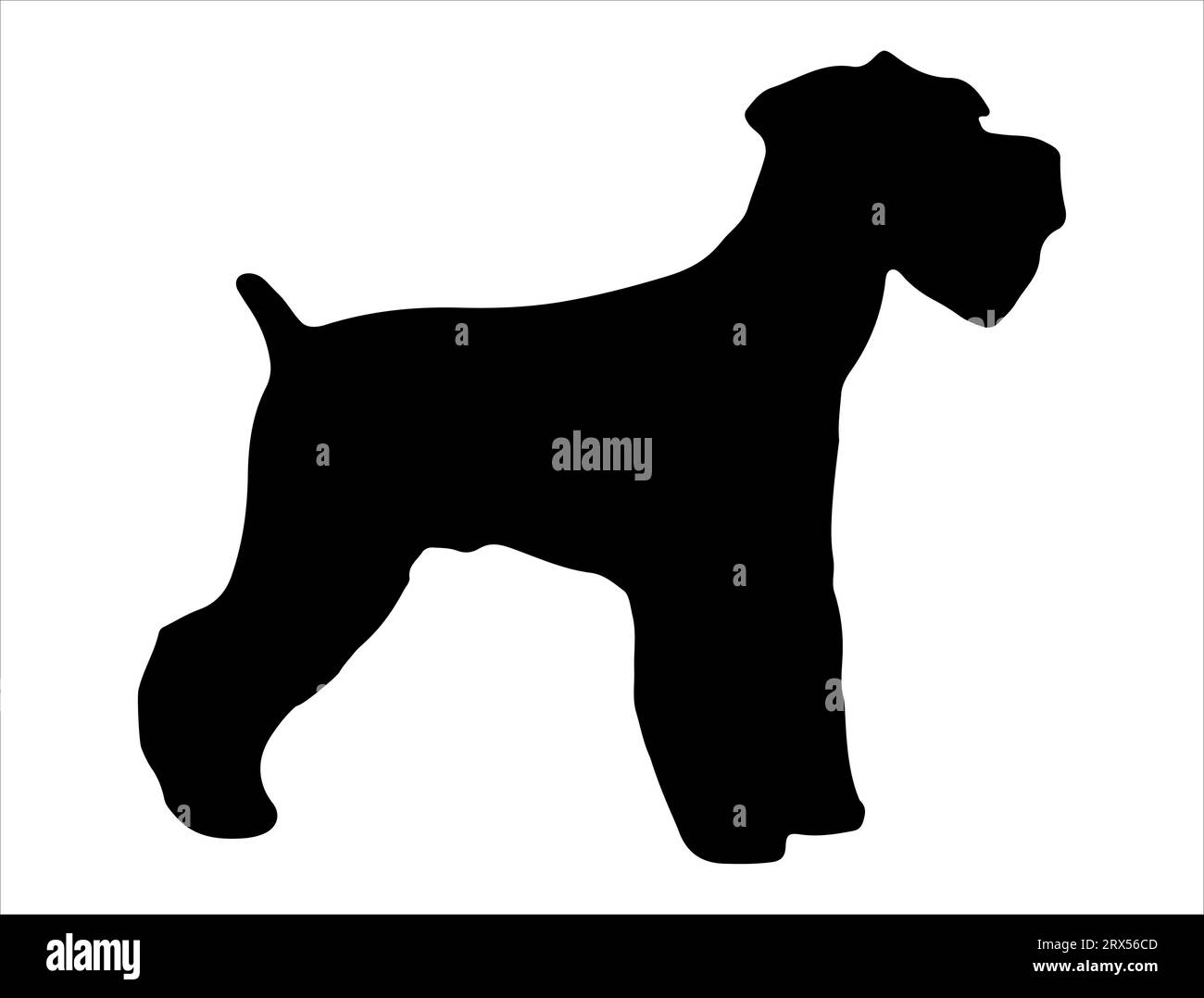 Schnauzer dog silhouette vector art white background Stock Vector