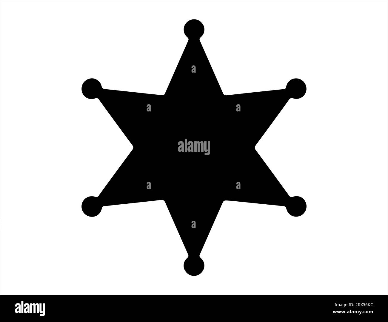 Sheriff star silhouette vector art white background Stock Vector