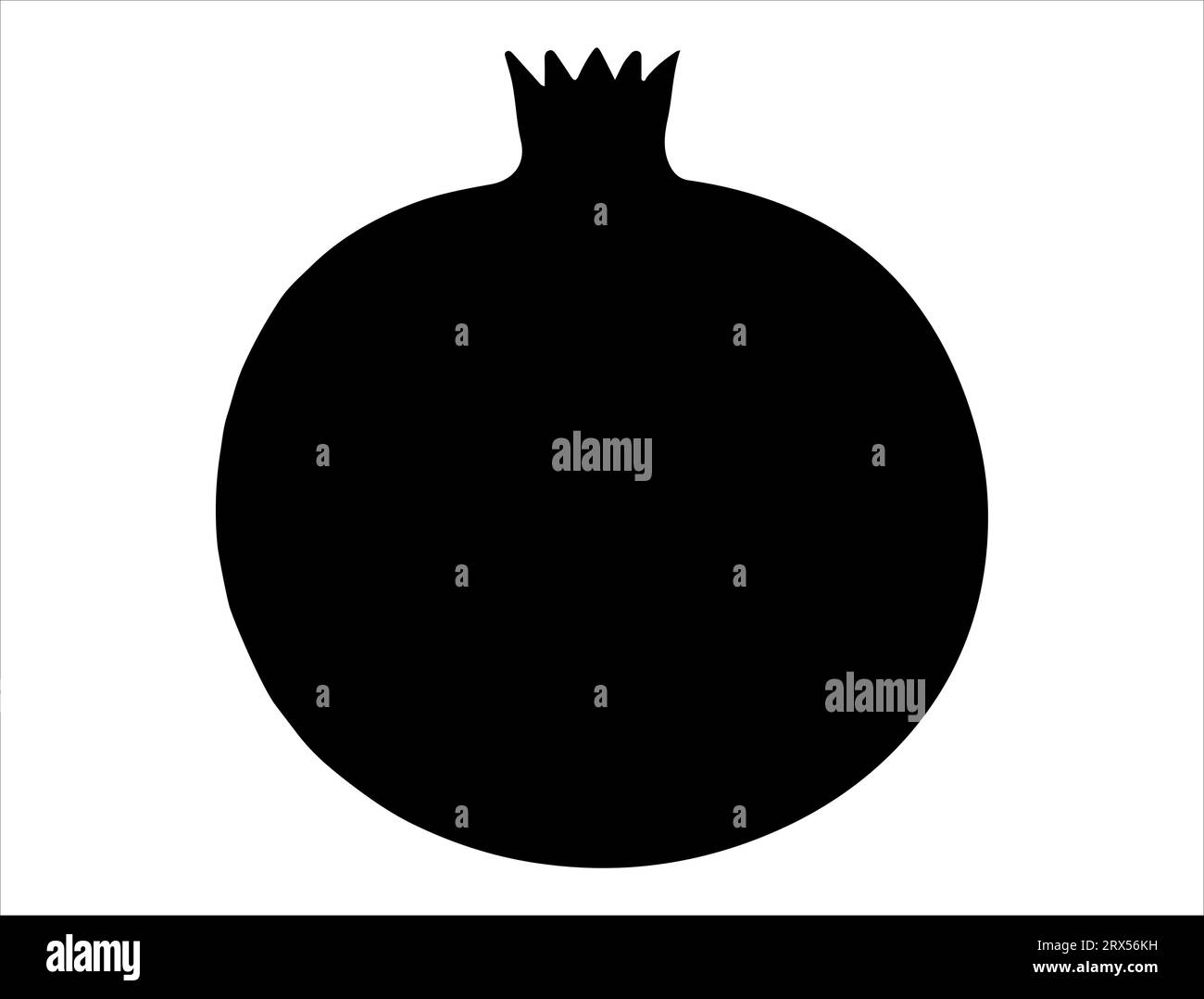 Pomegranate silhouette vector art white background Stock Vector