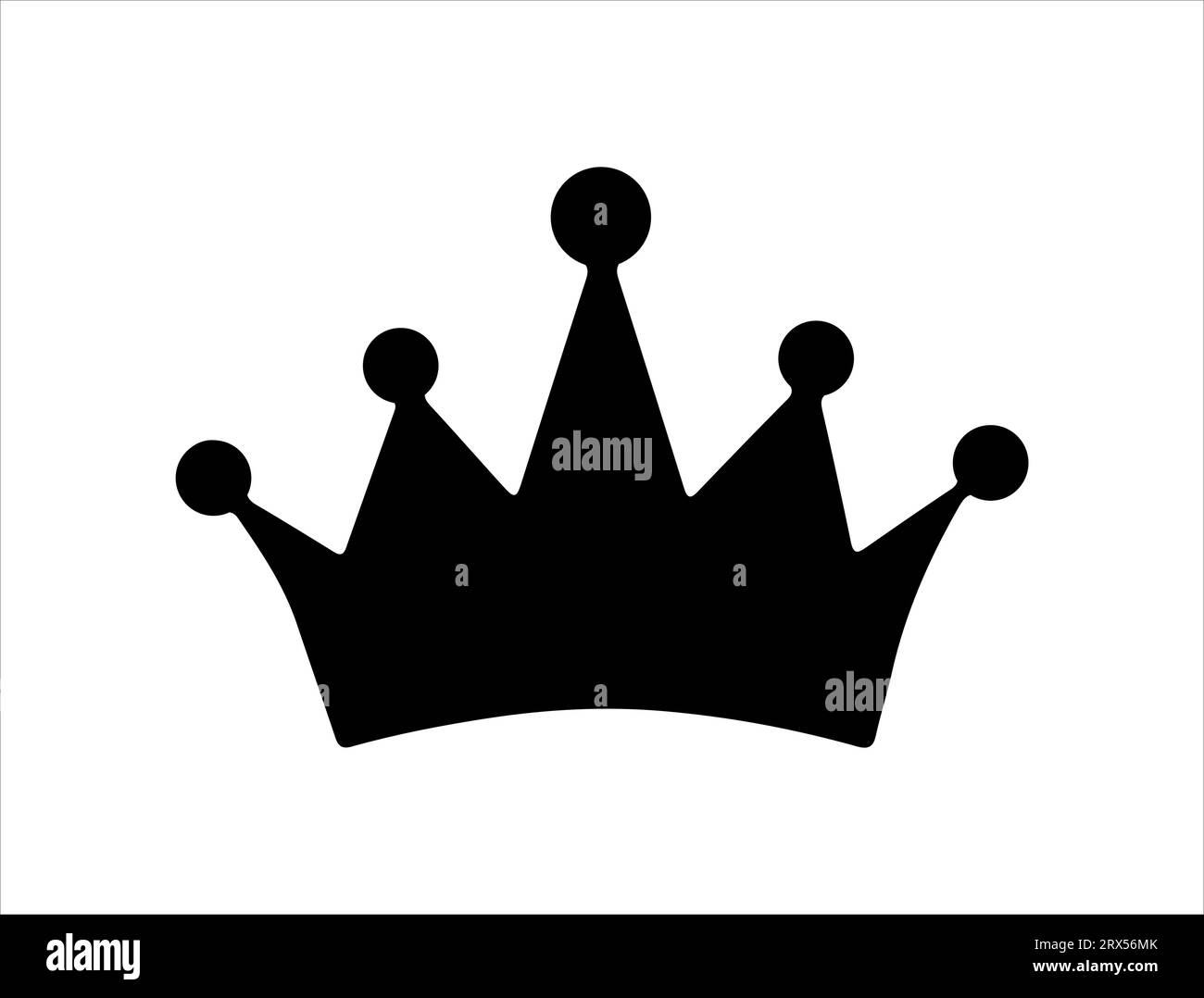 Princess crown silhouette vector art white background Stock Vector