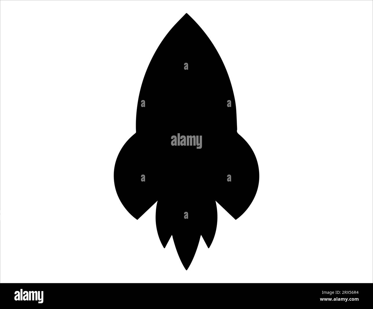 Rocket ship silhouette vector art white background Stock Vector