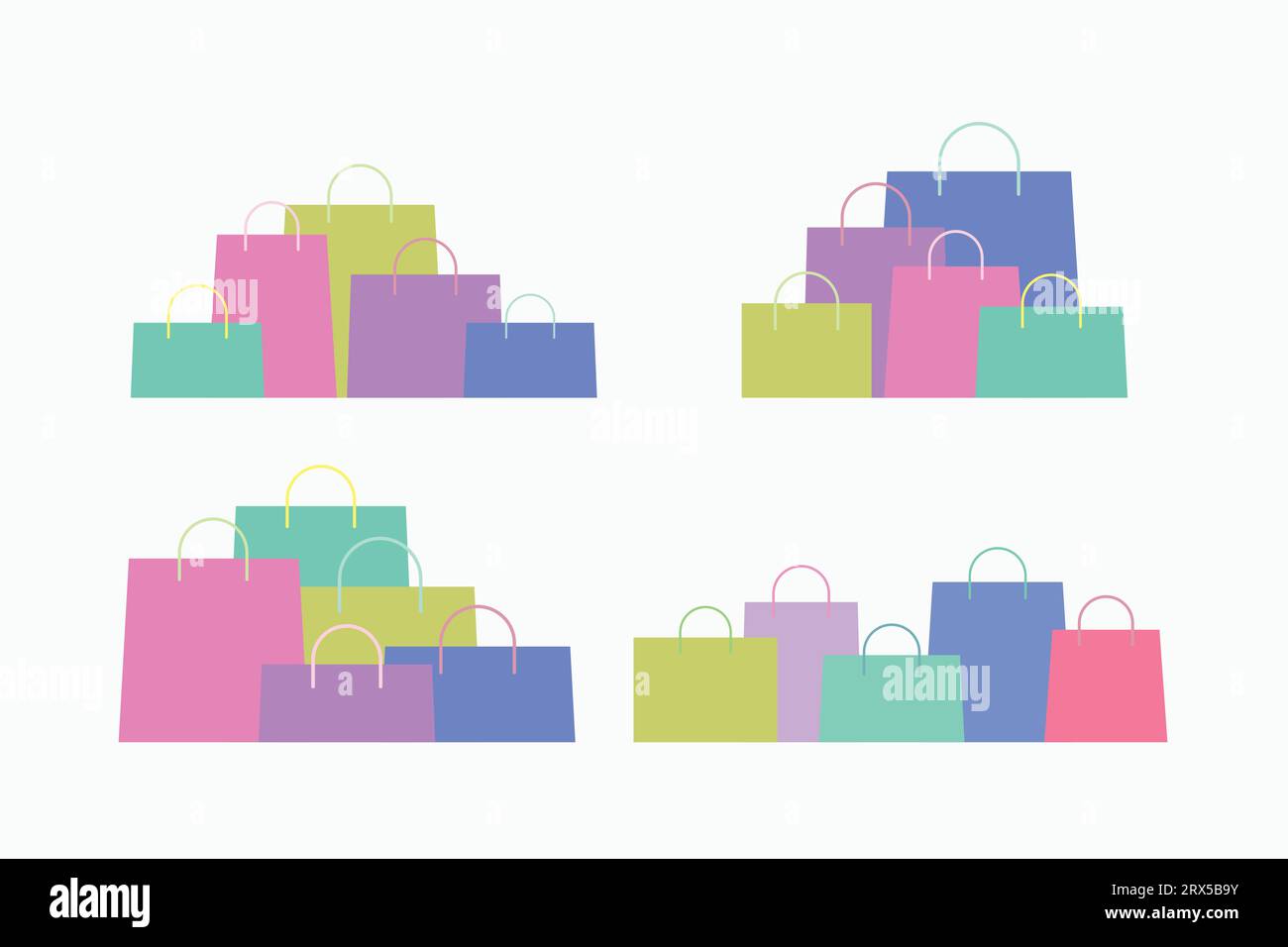 simple design colorful shopping bags in set Stock Vector Image & Art ...