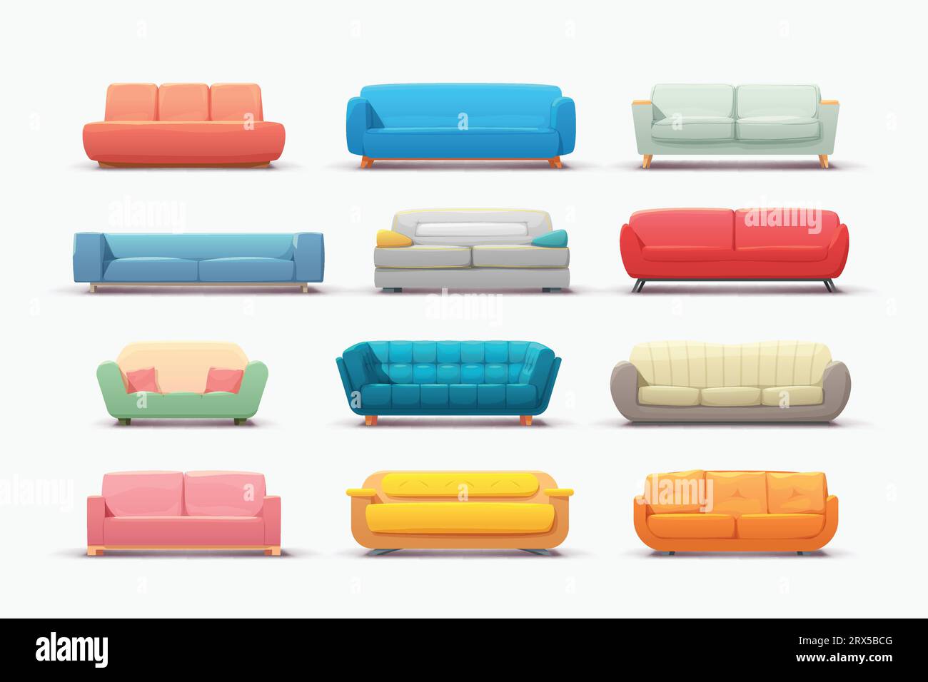 a various couches front view in set Stock Vector Image & Art Alamy