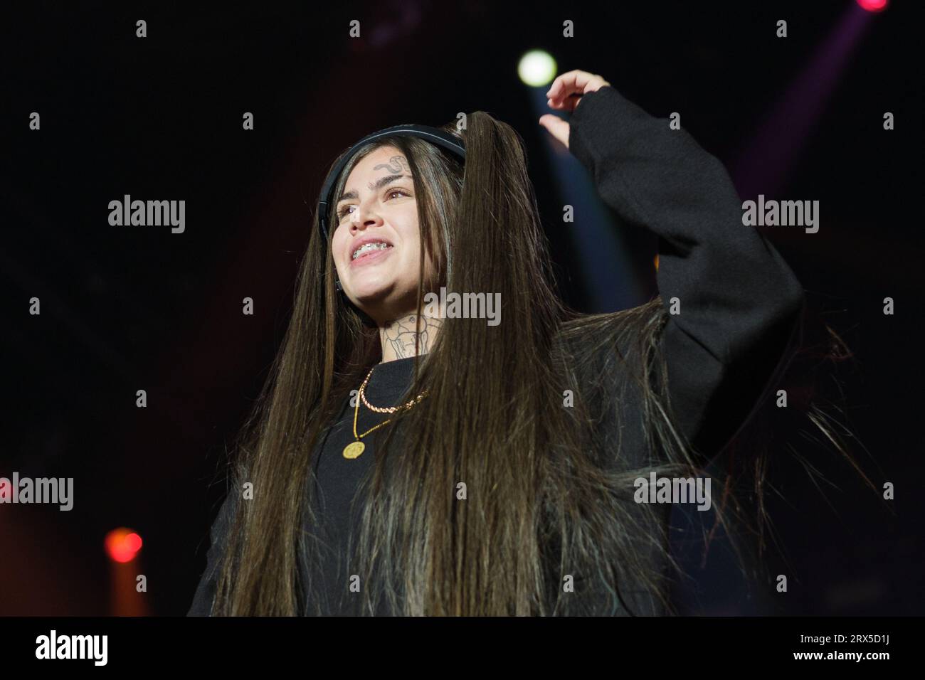 Madrid, Spain. 23rd Sep, 2023. Singer Ptazeta during her performance at the Spotify Equal Fest concert at the Wizink Center on September 22, 2023, in Madrid, Spain. (Photo by Oscar Gonzalez/Sipa USA) (Photo by Oscar Gonzalez/Sipa USA) Credit: Sipa USA/Alamy Live News Stock Photo
