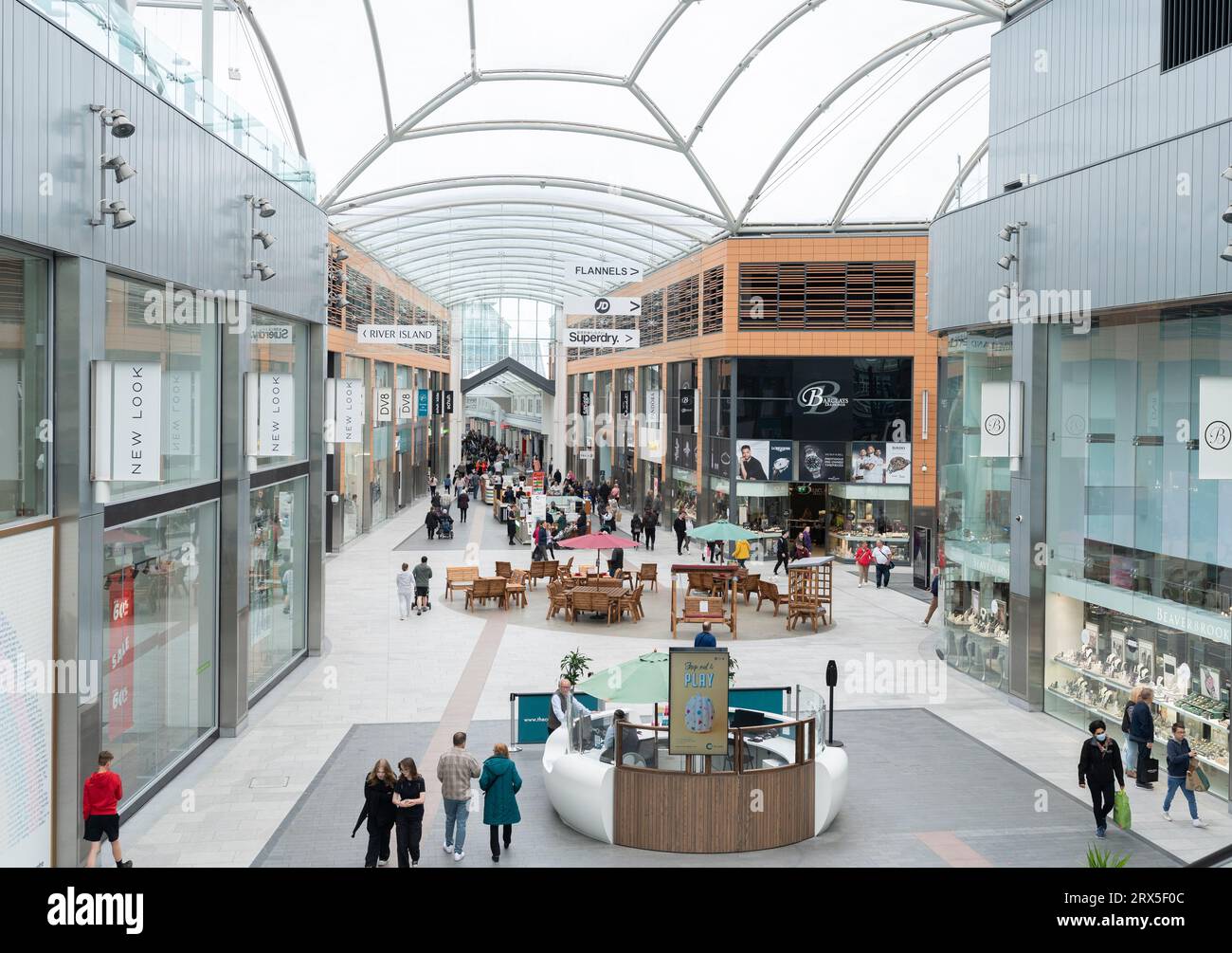 Interior view of The Centre Livingston shopping mall in retail park at Almondvale in town centre