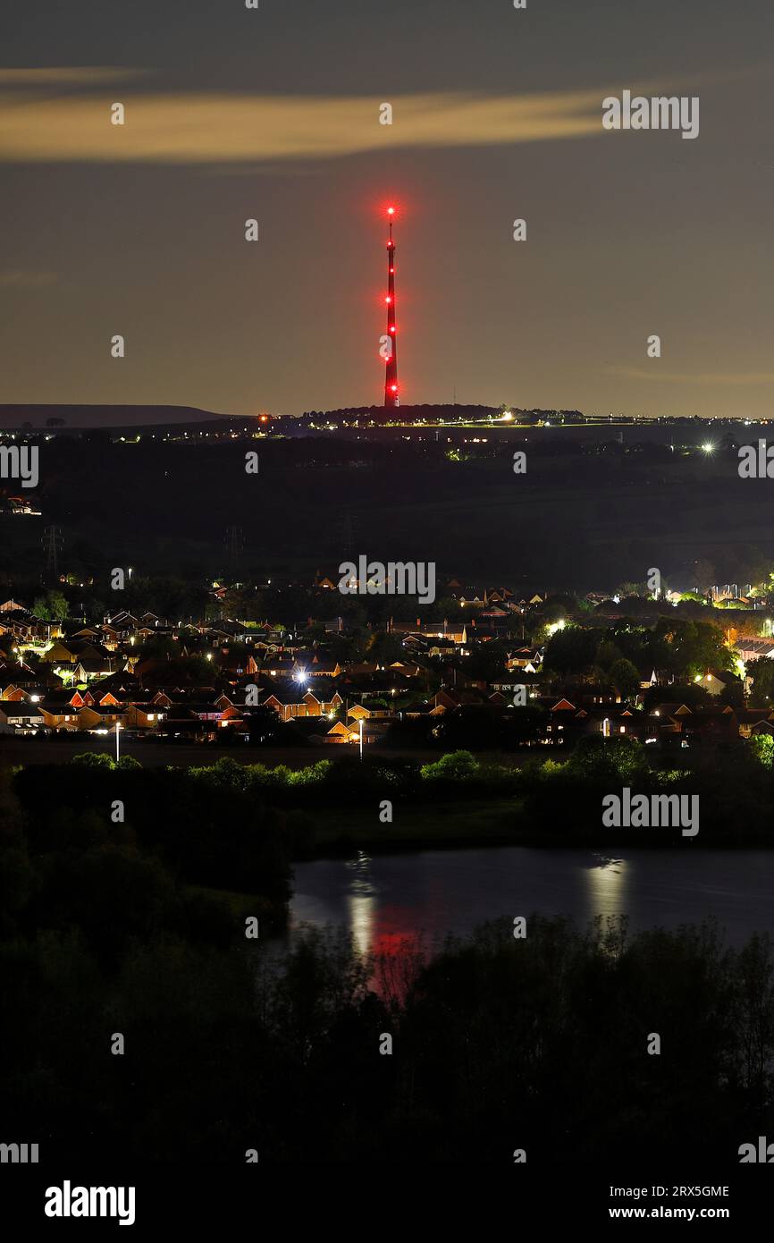 A view of Arqiva Tower standing alone since the removal of the temporary mast that was erected in 2018 Stock Photo