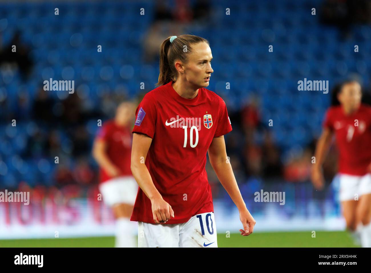 Oslo, Norway. 22nd Sep, 2023. Caroline Graham Hansen (10) of Norway seen during the UEFA Nations League match between Norway and Austria at Ullevaal Stadion in Oslo. (Photo Credit: Gonzales Photo/Alamy Live News Stock Photo