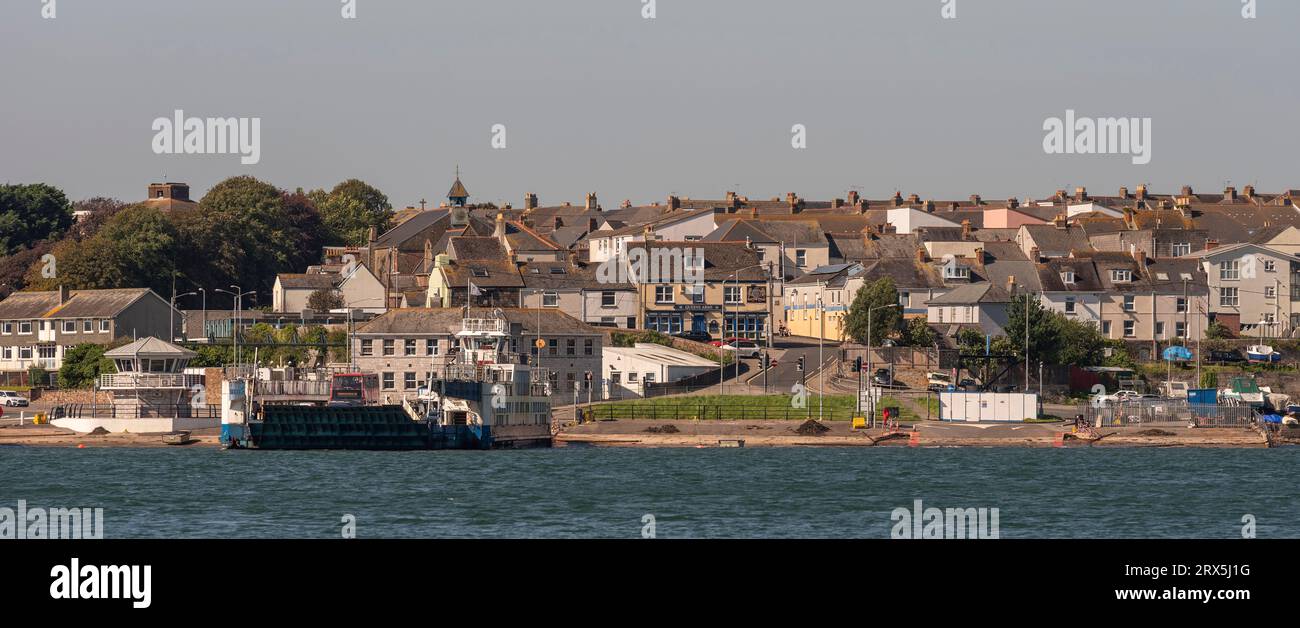 Torpoint, Cornwall, England, UK. 6 September, 2023,  Ferryport for the Torpoint to Plymouth roro ferry service. Stock Photo