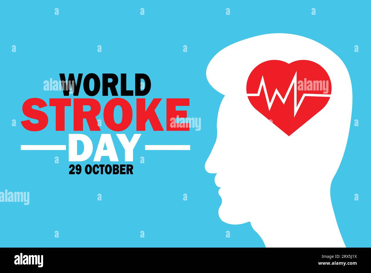 World Stroke Day. 29 October. Health care awareness campaign. Vector Illustration. Suitable for greeting card, poster and banner. Stock Vector