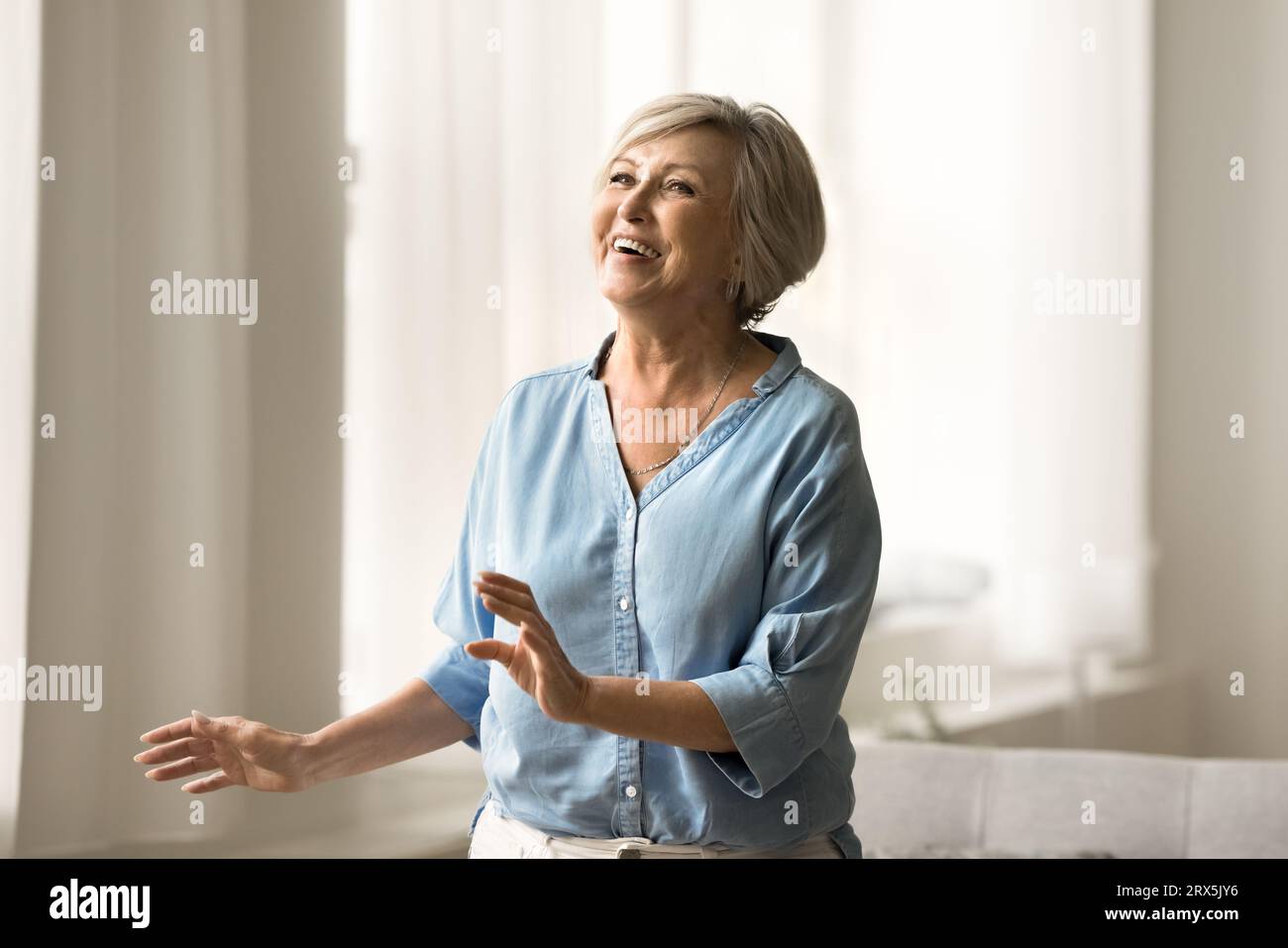 Pretty female owner having fun hi-res stock photography and images - Alamy