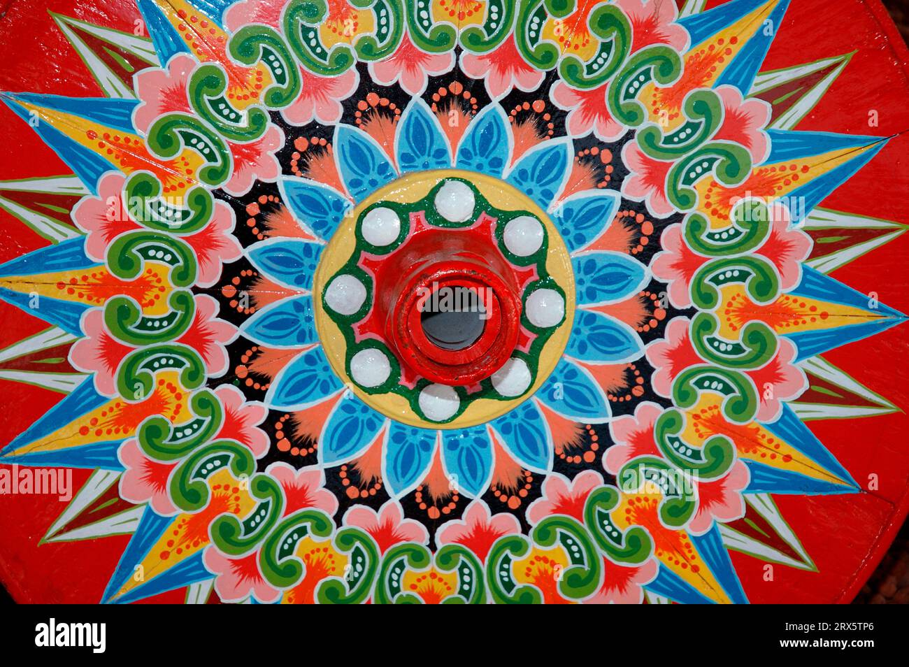 Painted wheel of ox cart, Sarchi, Costa Rica, ox cart Stock Photo Alamy