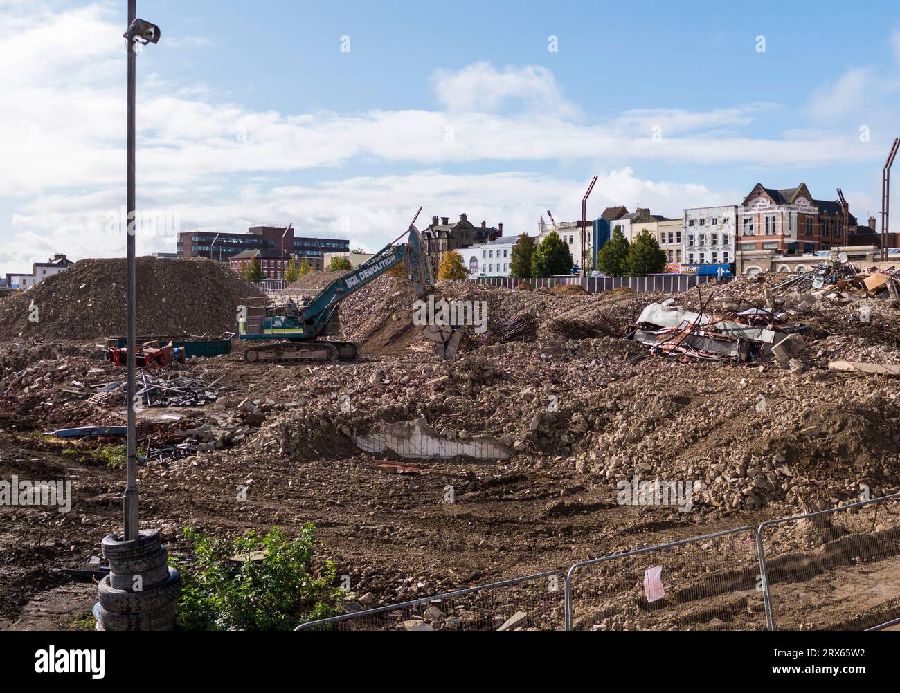 Stockton on Tees, UK. 23rd September 2023. Demolition work is nearing