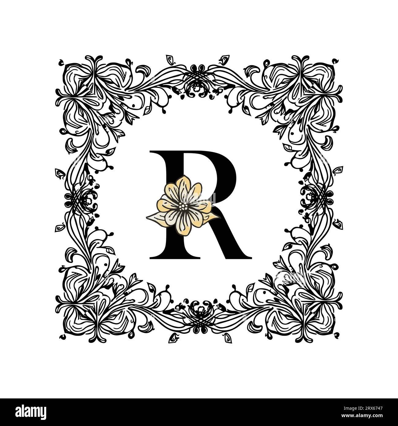 Letter r floral logo Cut Out Stock Images & Pictures - Alamy