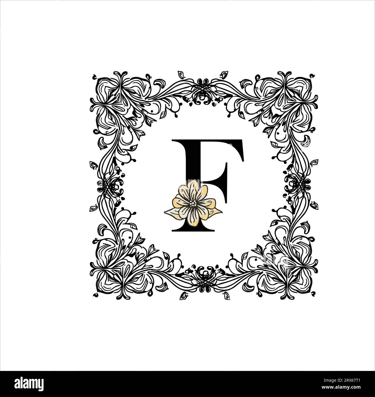 Floral alphabet f hi-res stock photography and images - Alamy