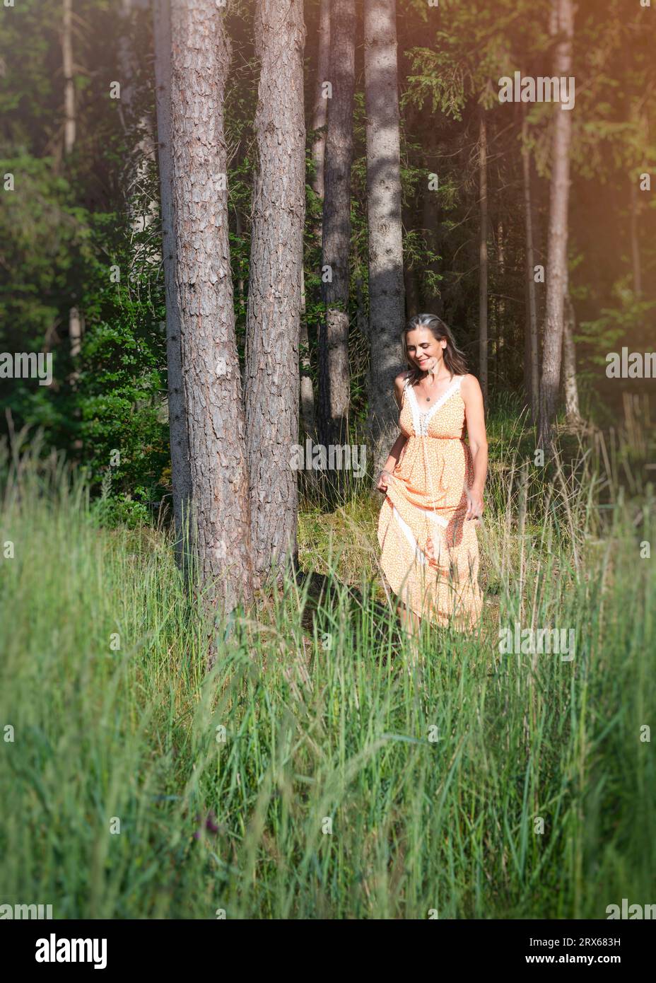 Mature woman summer walking hi-res stock photography and images - Alamy