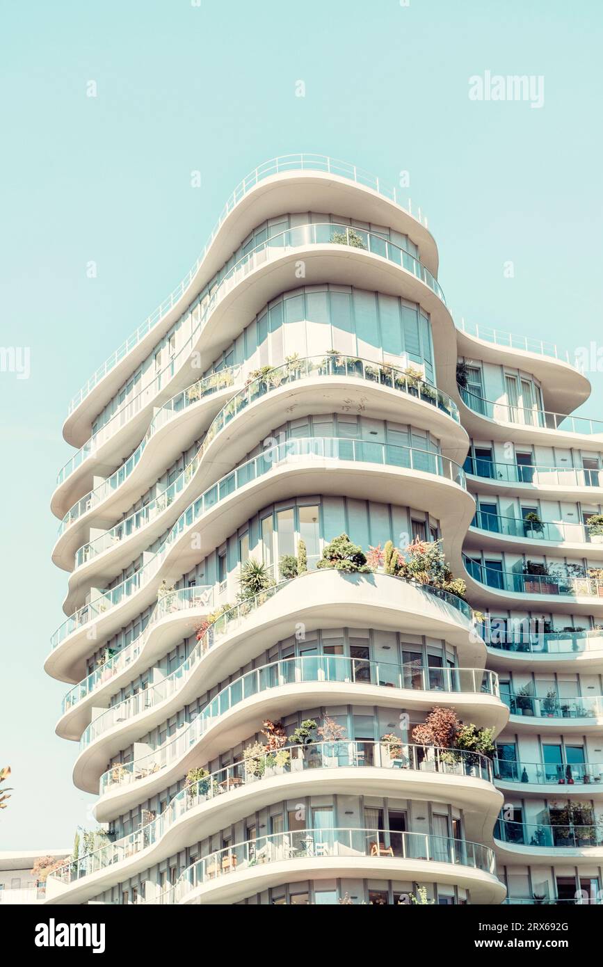 Picture of Luxurious Apartment Building Exterior with Modern Architecture and ...