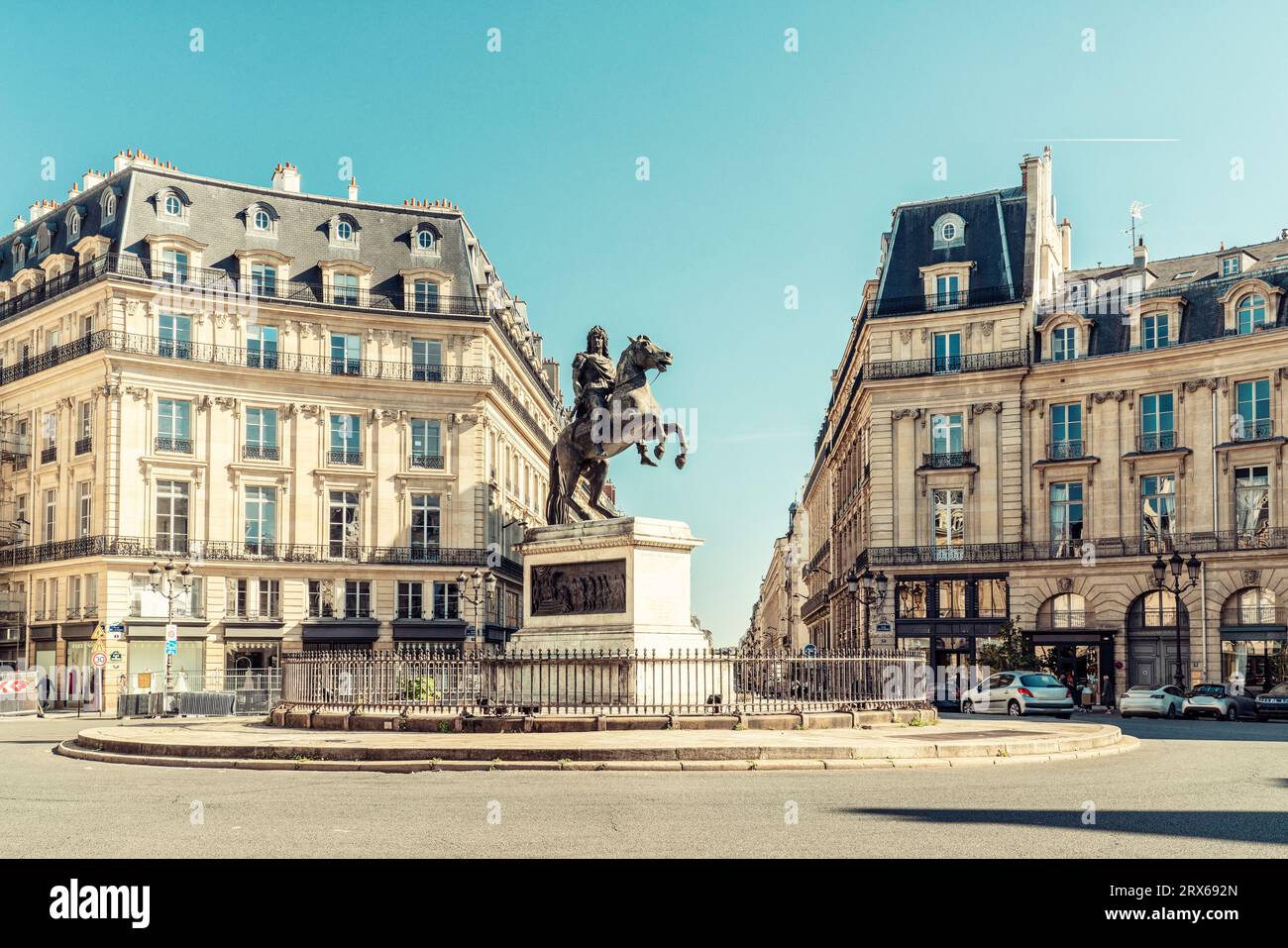 France, Ile-de-France, Paris, Statue of Louis XIV at Place des Victoires square Stock Photo