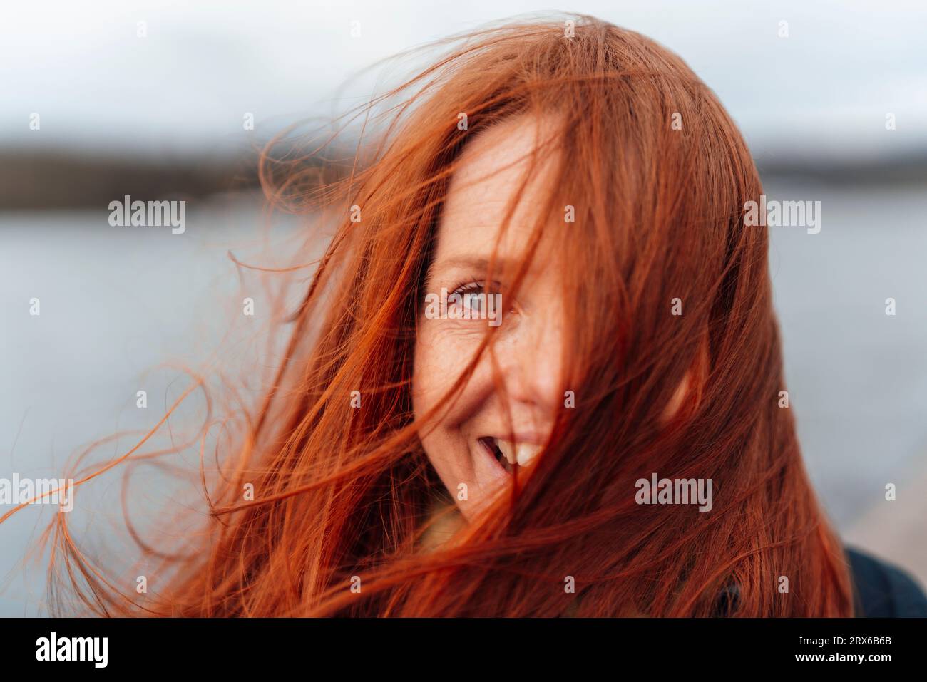 Redhead hair blowing hi-res stock photography and images - Alamy