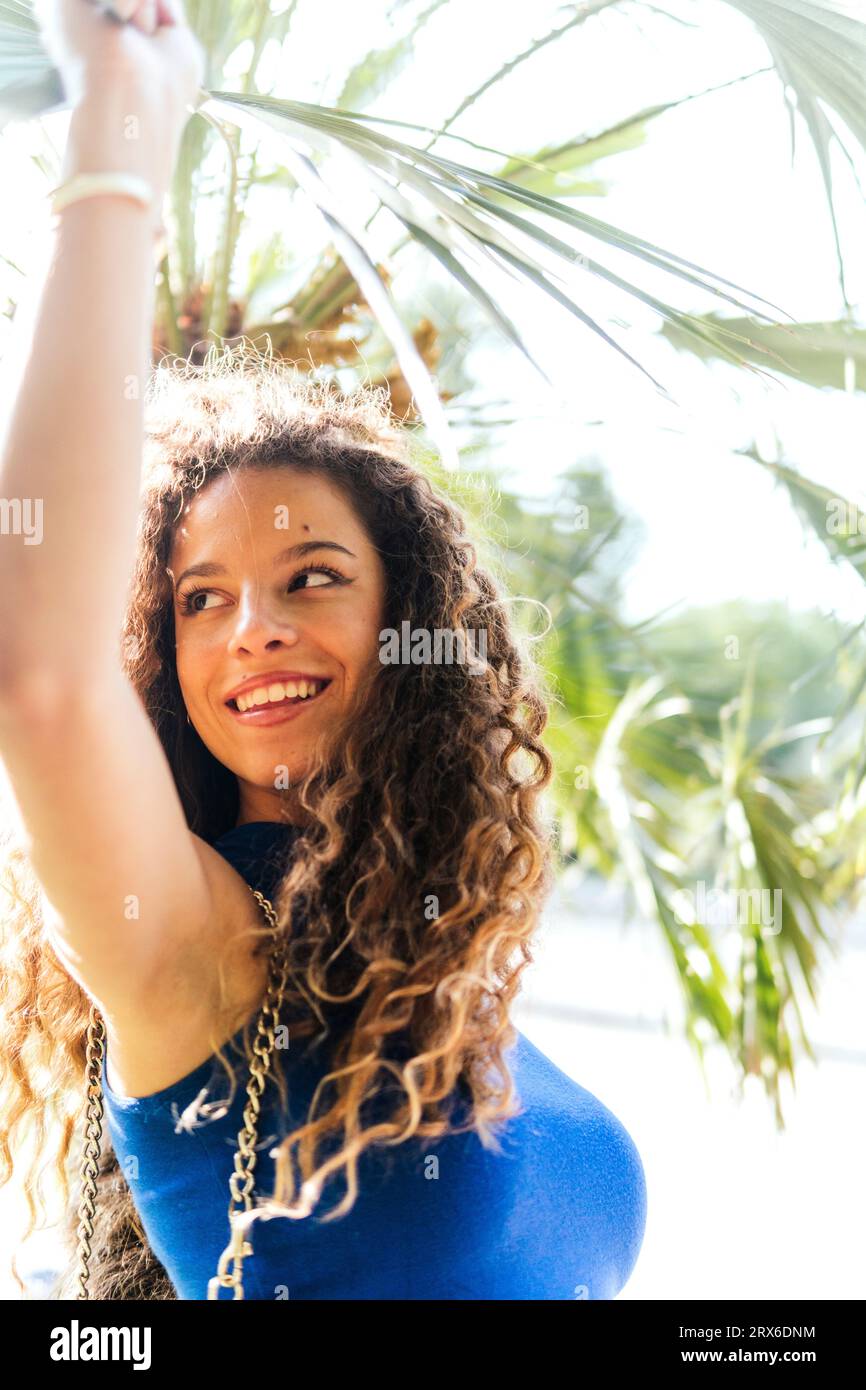 Long hair woman curly hi-res stock photography and images - Alamy