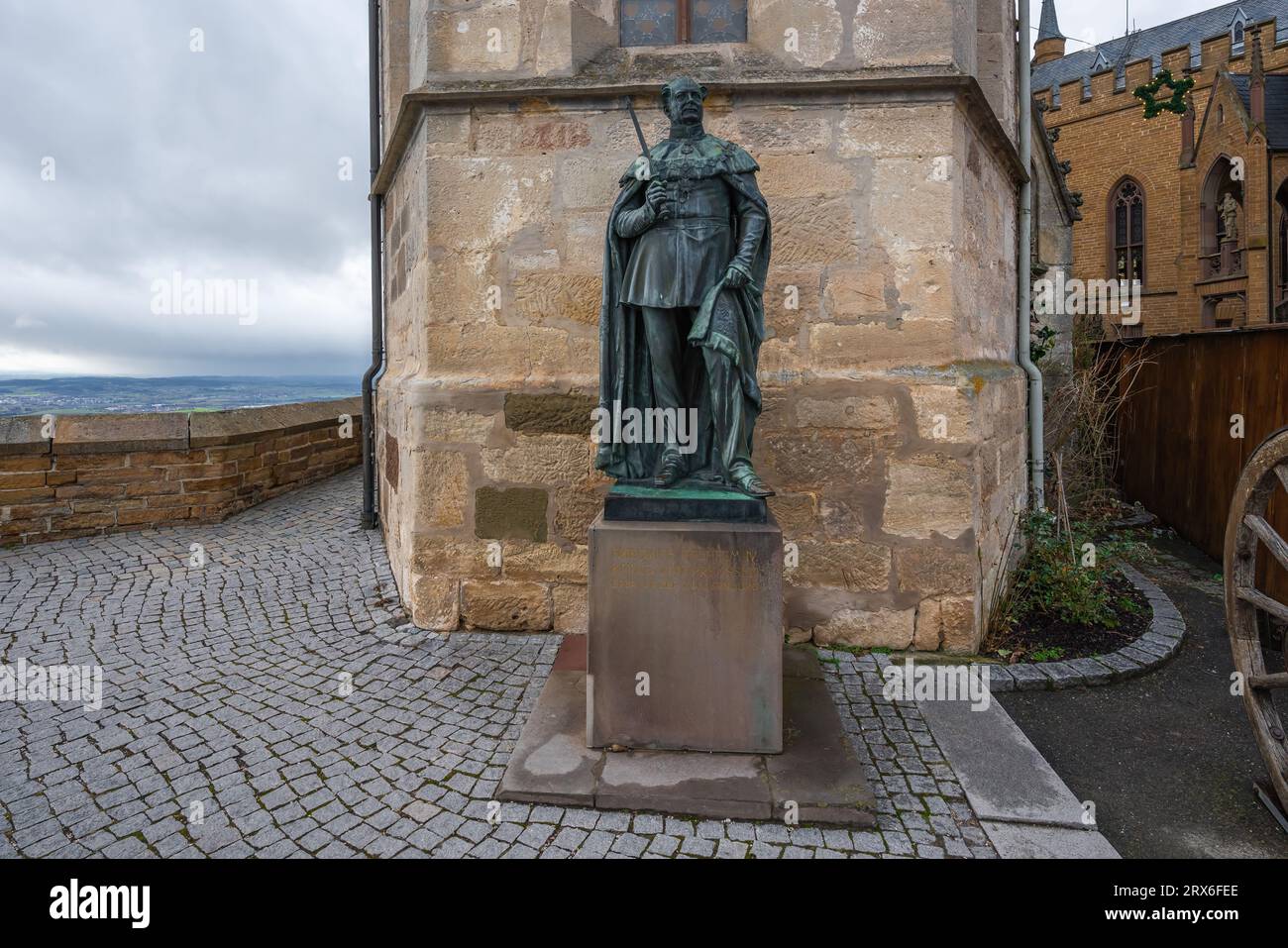 Frederick William IV of Prussia Statue at Hohenzollern Castle - Germany Stock Photo
