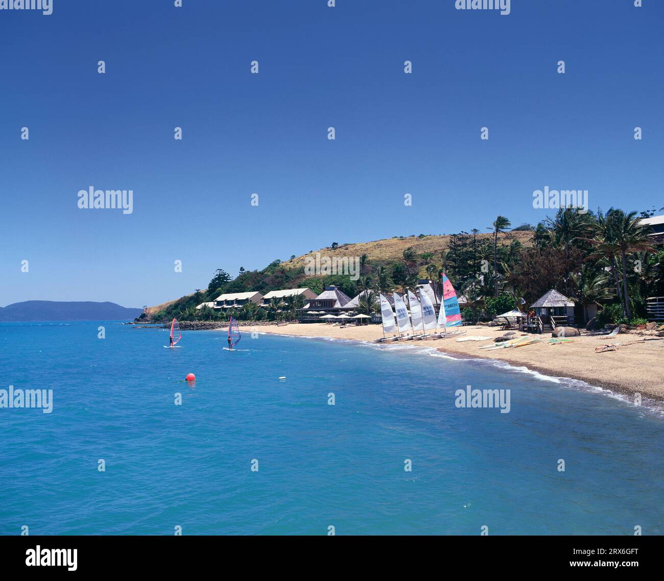 Australia. Queensland. Whitsundays. Lindeman Island. Beach at Club Med. Stock Photo