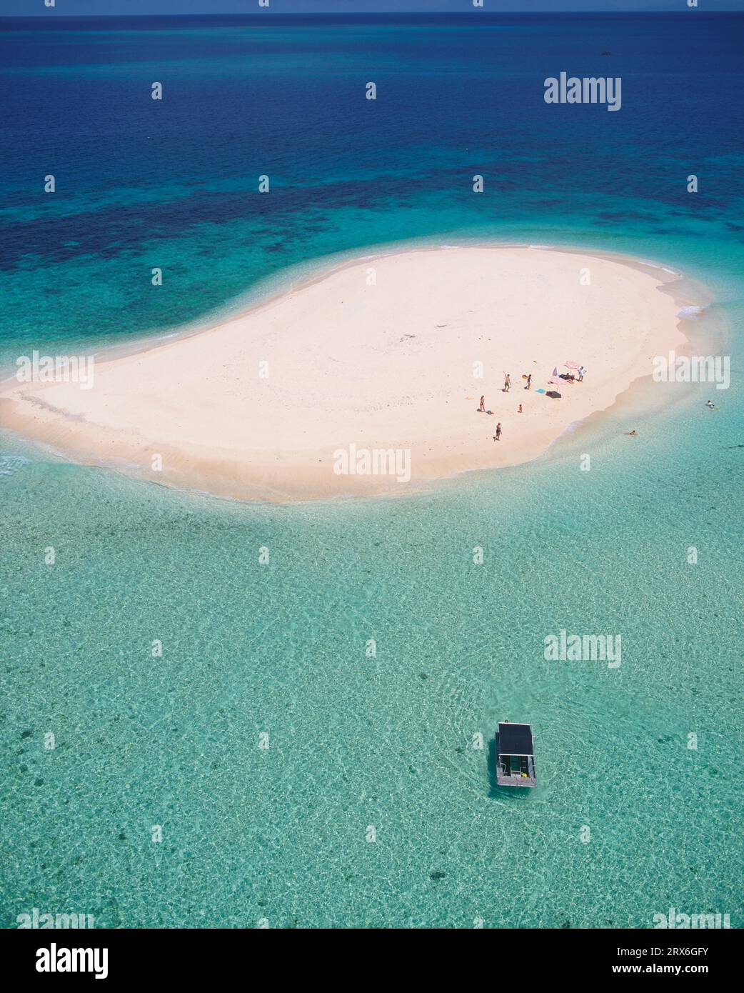 Australia. Queensland. Great Barrier Reef. Aerial view of Beaver Cay. Stock Photo