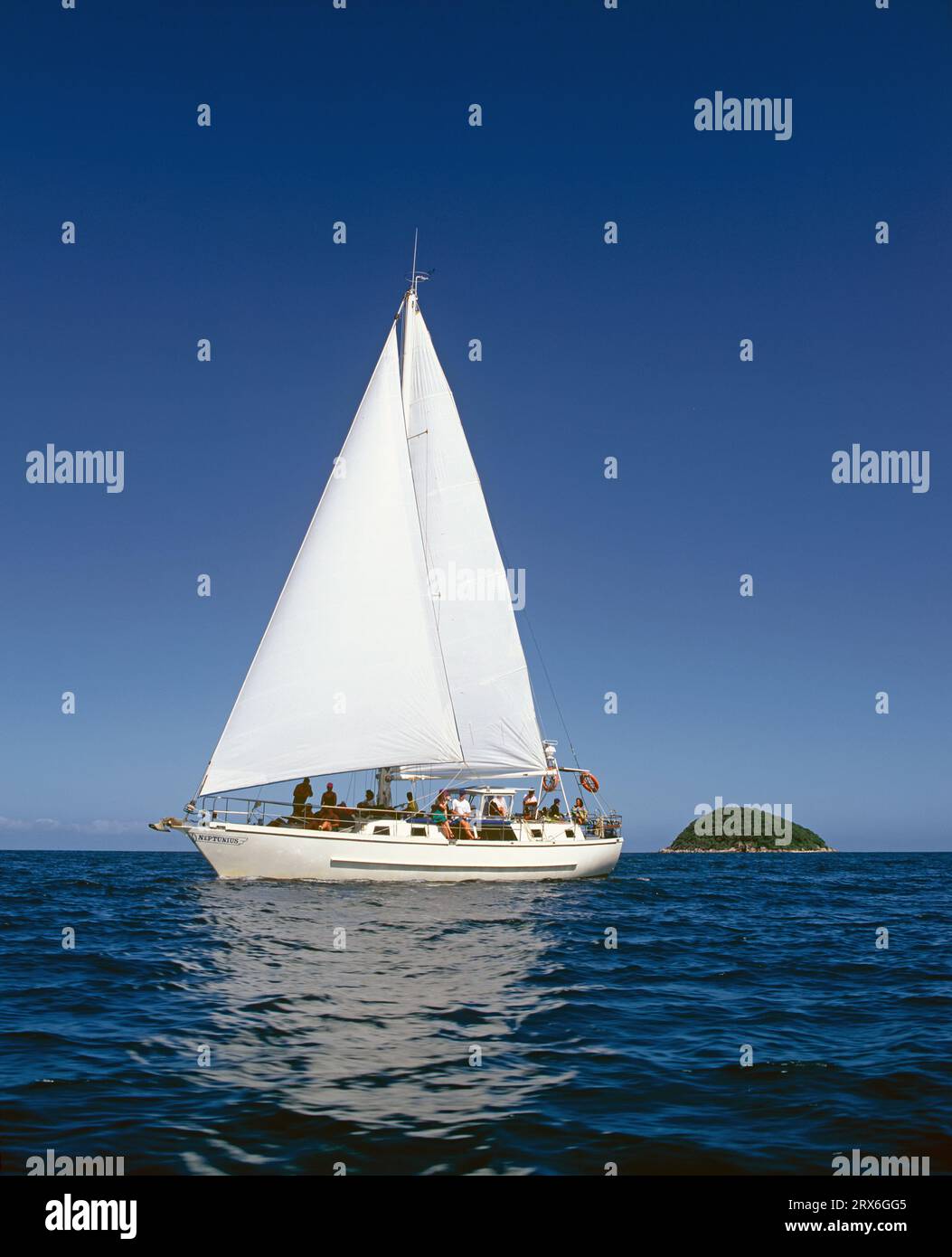 Australia. Queensland. Great Barrier Reef. Sailboat Neptunius. Stock Photo