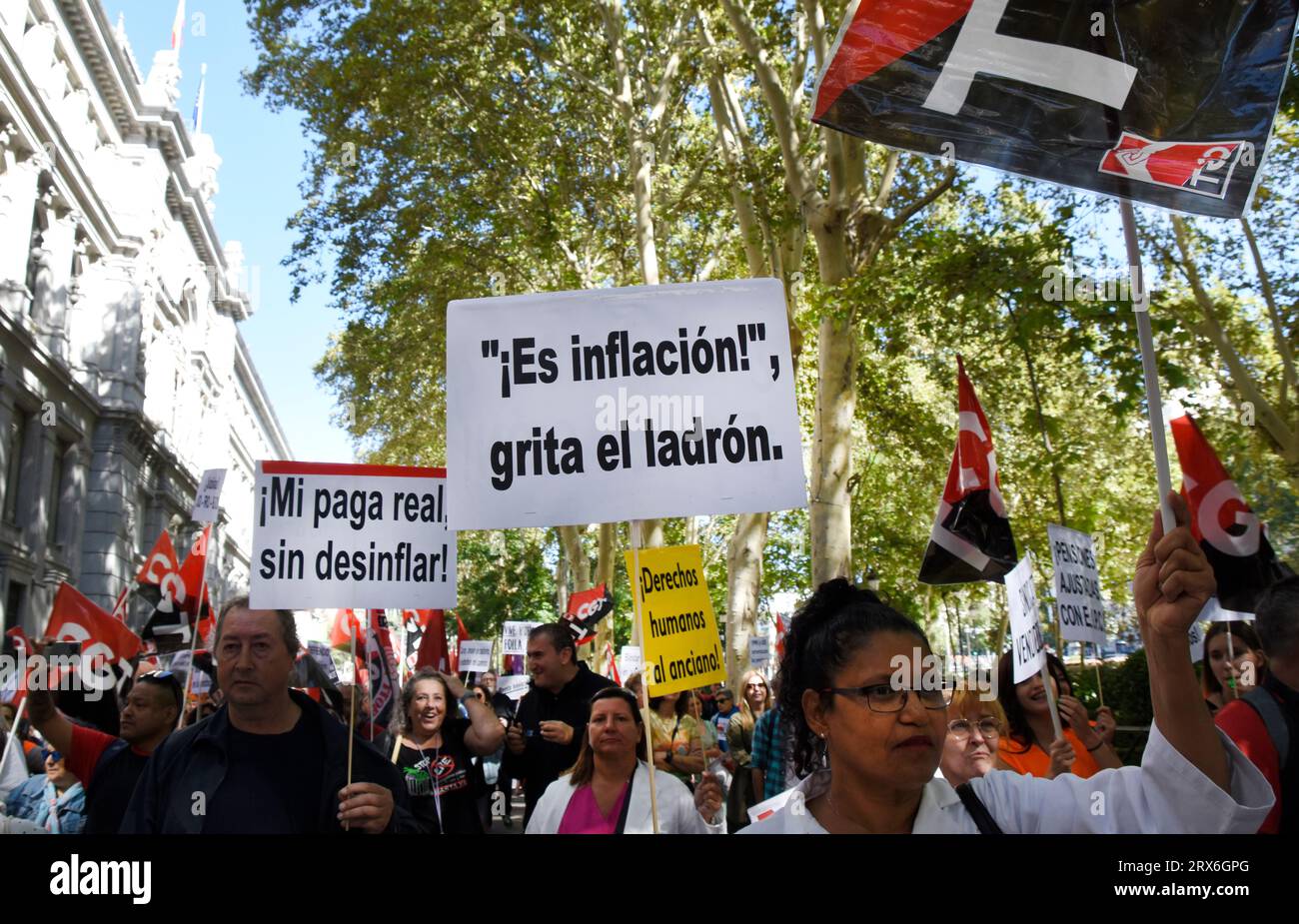 Madrid, Madrid, Spain. 23rd Sep, 2023. Hundreds of workers from various business sectors
