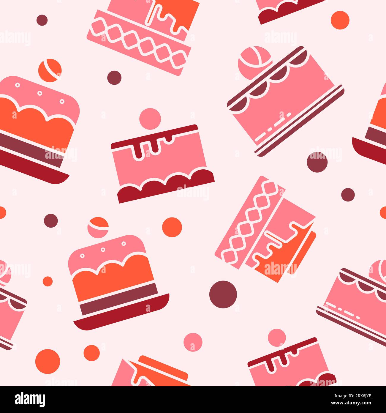 Sweet cake with frosting and topping, pattern Stock Vector Image & Art ...