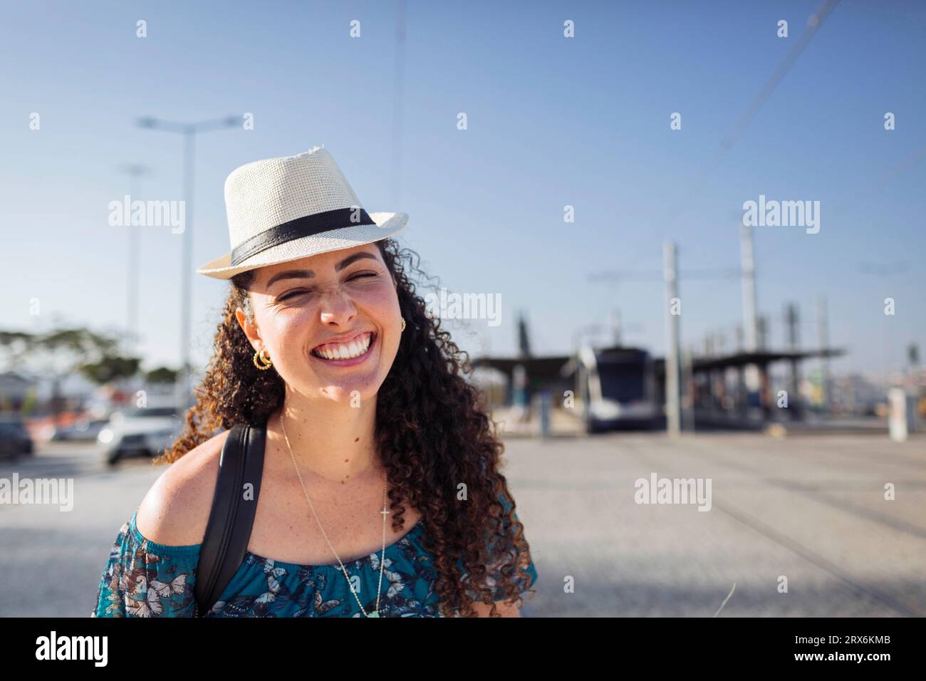 Woman wearing hat on train hi-res stock photography and images - Alamy