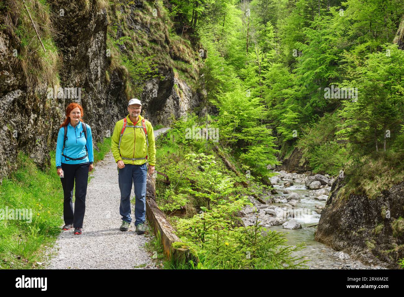 Man and woman hiking in nature hi-res stock photography and images - Alamy