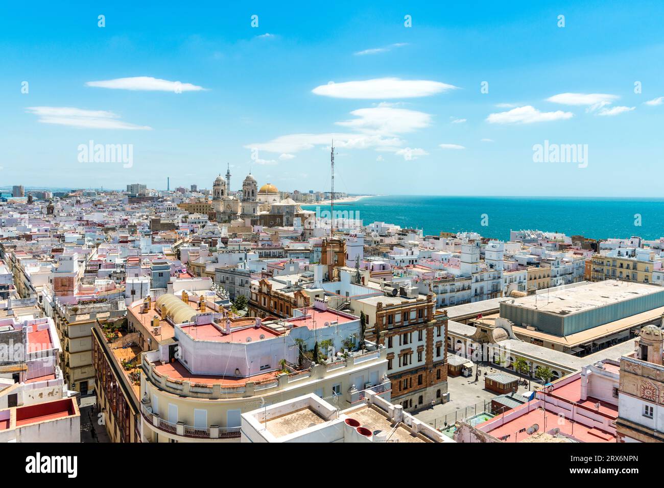 Spain, Andalusia, Cadiz, Residential district of coastal city Stock Photo