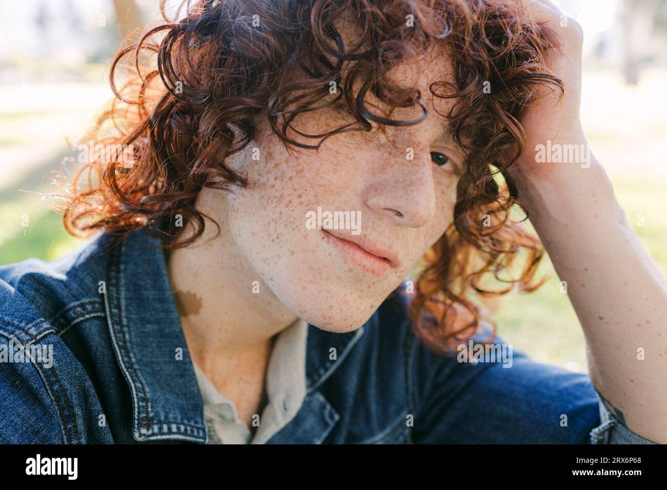 Curly long hair man hi-res stock photography and images - Alamy