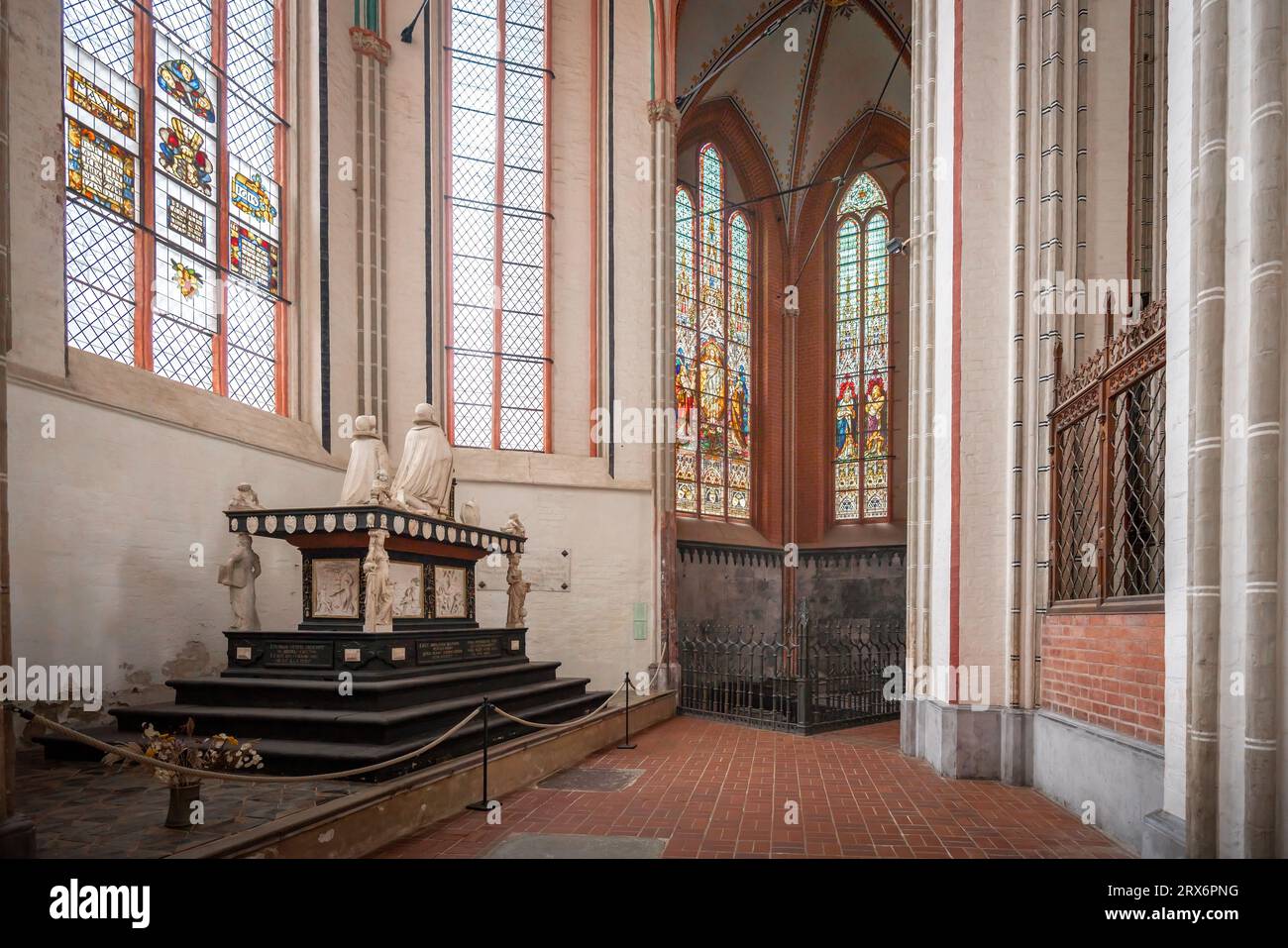 Tomb of Christopher, Duke of Mecklenburg and Princess Elizabeth of Sweden at Schwerin Cathedral - Schwerin, Germany Stock Photo