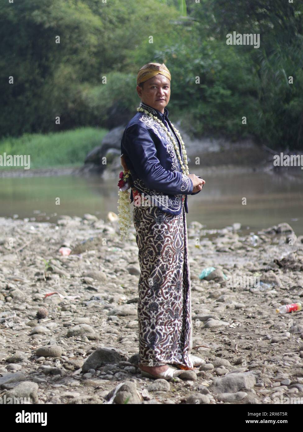 typical Central Javanese groom's clothing Stock Photo