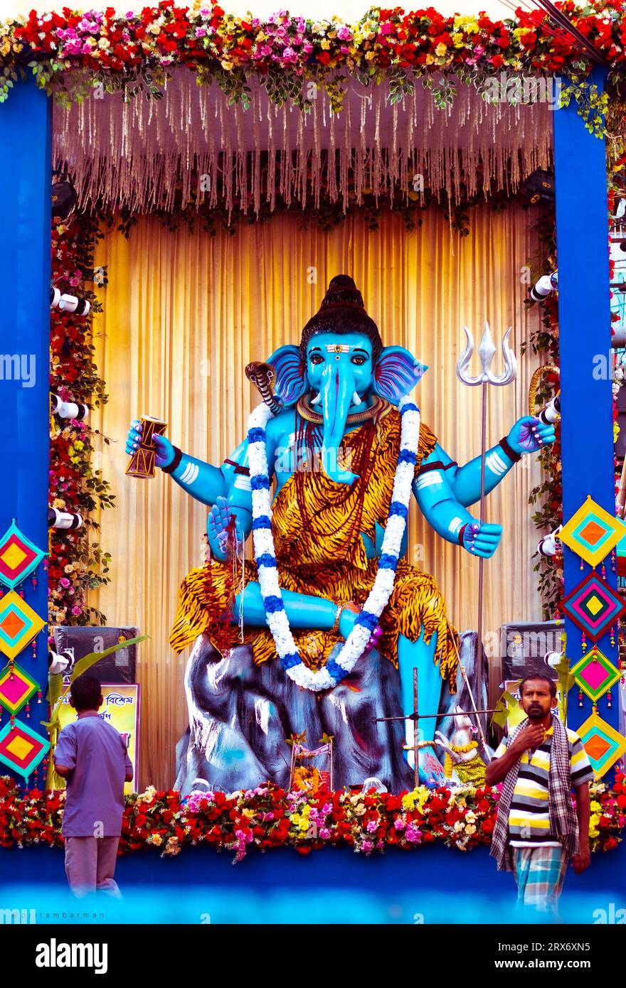 Ganesh Chaturthi Lord Shiv Blue Ganesh Stock Images Stock Photo