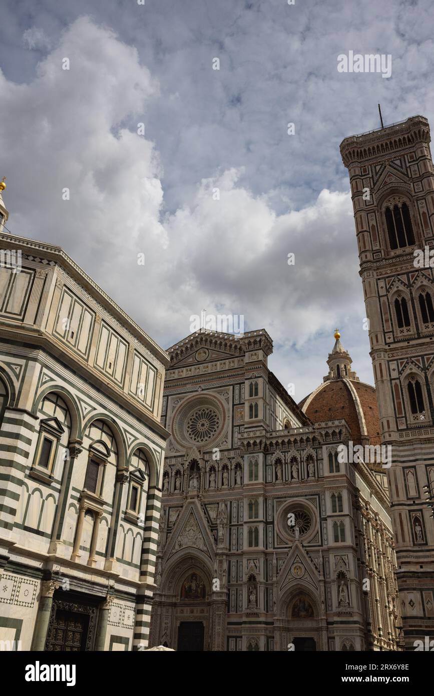 Cathedral of Santa Maria del Fiore,Giotto bell tower and Baptisterium Stock Photo