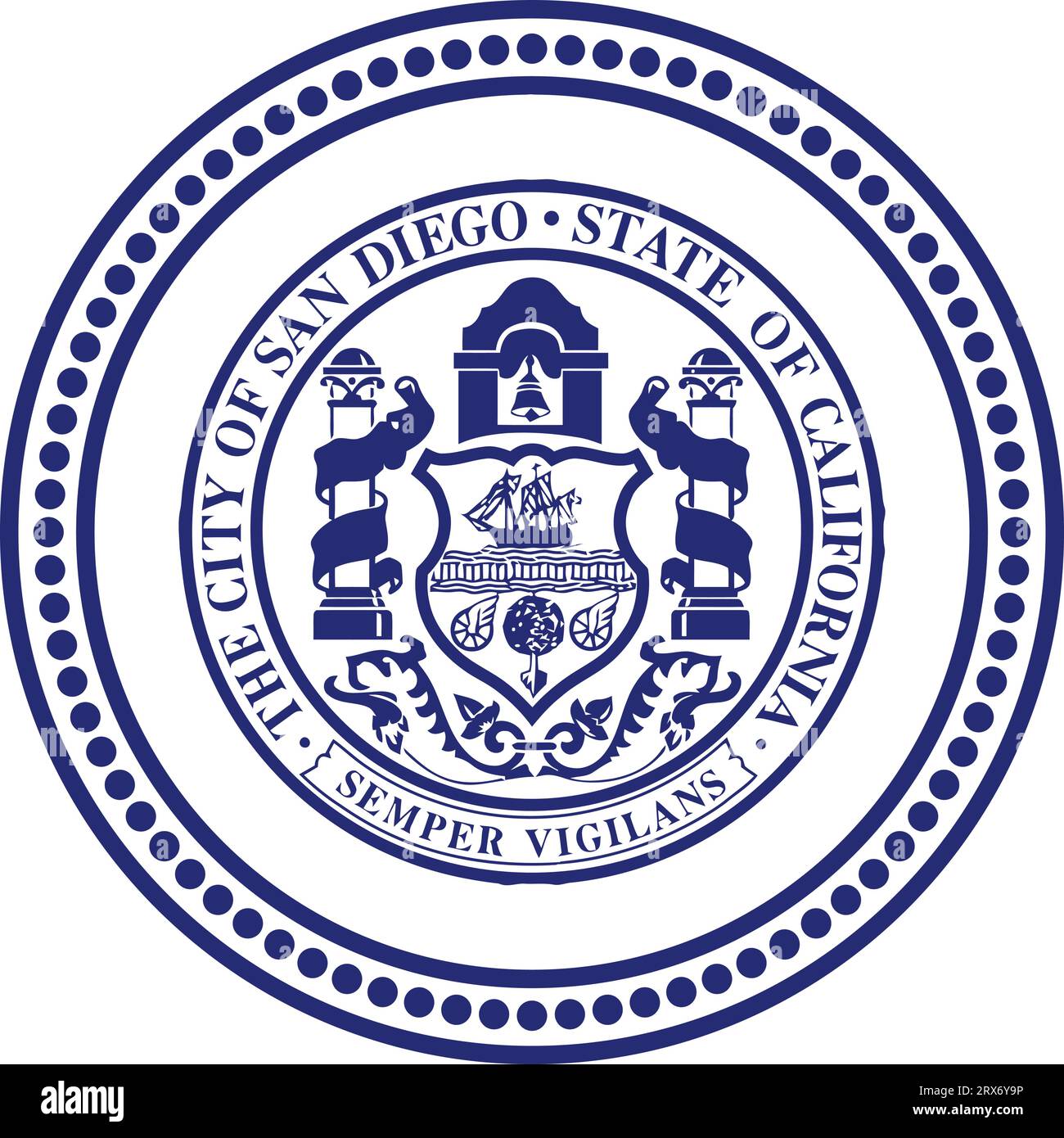 San Diego, CA, USA Stamp Map Postal. Silhouette Seal Roads and Streets