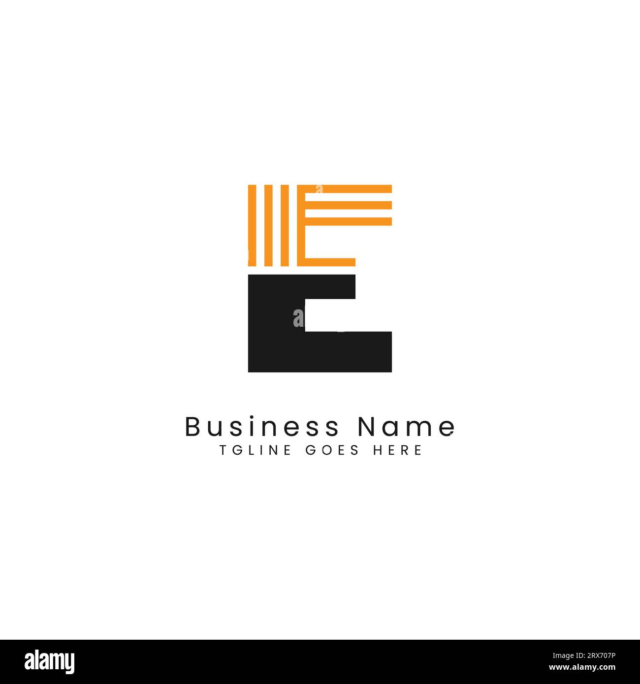 E Letter Stock Illustration with Geometric Lines Vector Logo. Alphabet E in Half Solid Half Lines Style Stock Vector