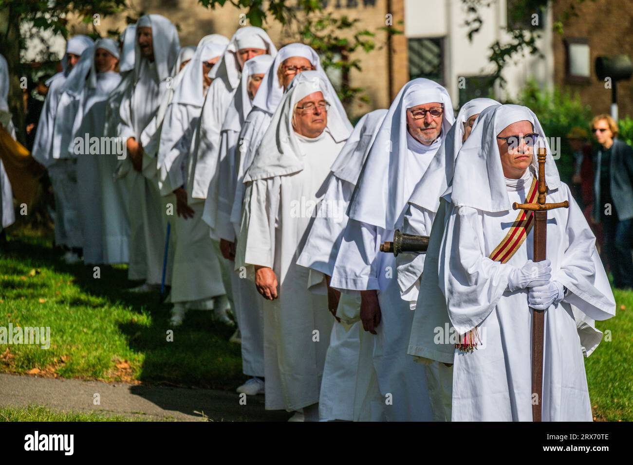 London, UK. 23rd Sep, 2023. The Druid Order performs the Autumn Equinox