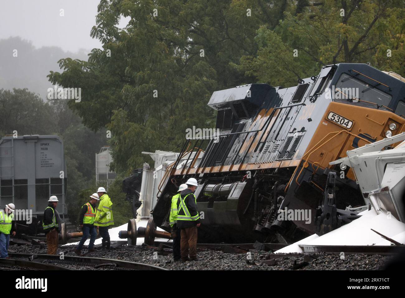 Hyattsville, MD, USA. 23rd Sep, 2023. View of a CSX Train derailment