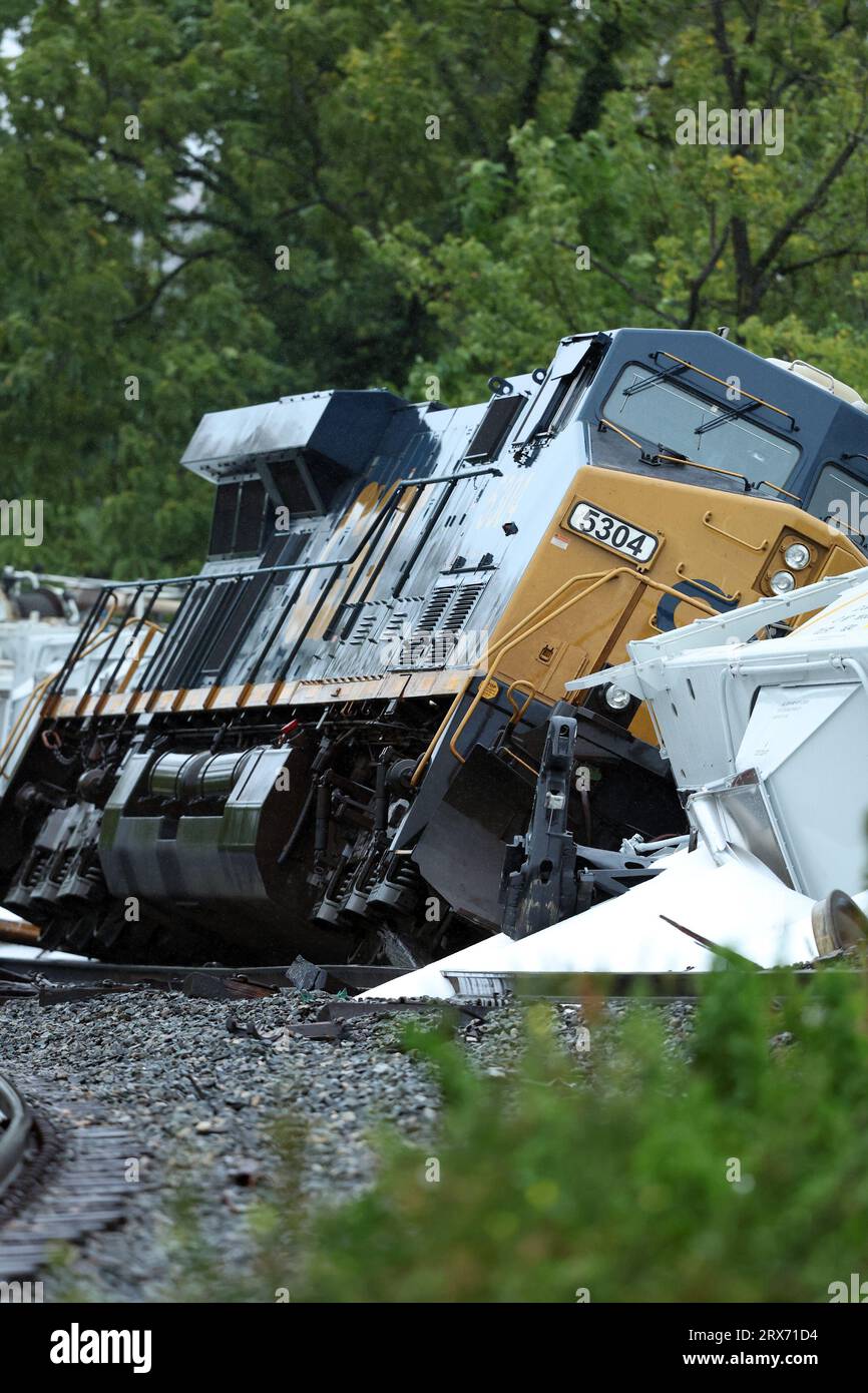 Hyattsville, MD, USA. 23rd Sep, 2023. View of a CSX Train derailment