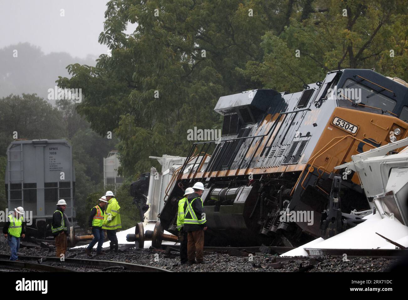 Hyattsville, MD, USA. 23rd Sep, 2023. View of a CSX Train derailment